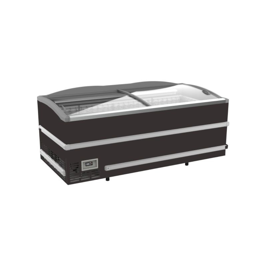 7072.0010 Congélateur bahut noir pour supermarché - 2 portes coulissantes vitrées -18/-22°C Dégivrage manuel - 2008x952x950mm - 988 litres
