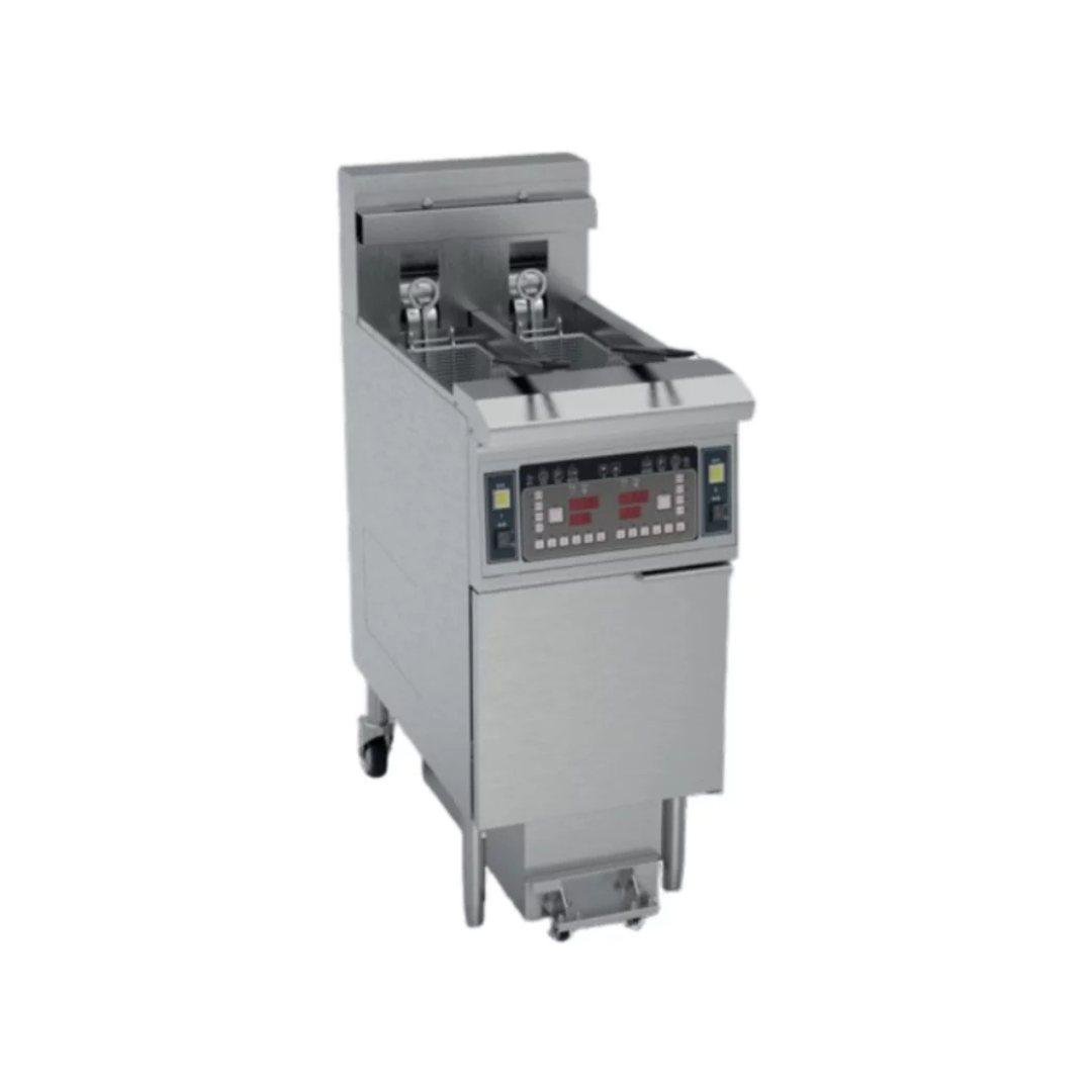 DGFD13L Friteuse électrique à haut rendement avec filtration - Capacité : 2 cuves de 13 litres - 14 kW 400V - 400x780x1160mm