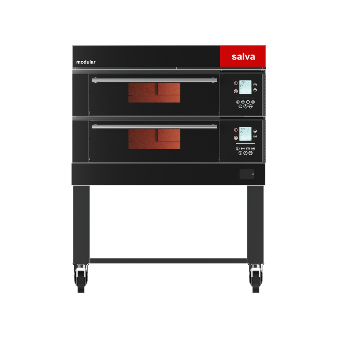 EM-20X2PIZZA Four à pizza 4+4 pizzas + support à roulettes