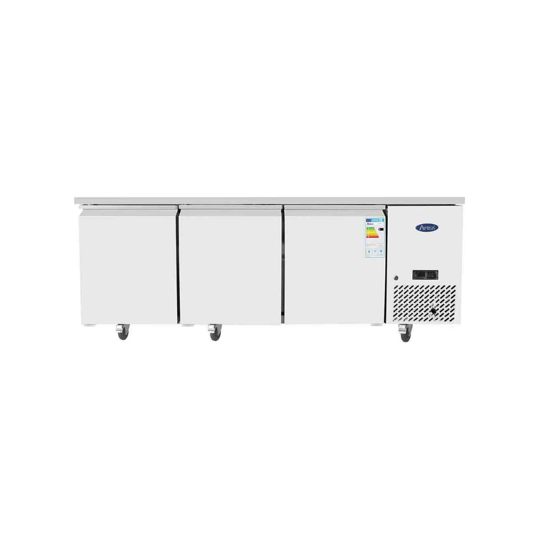 EPF3485GR-S - Table réfrigérée pâtissière positive sans dosseret 3 portes -2+8°C - Capacité 580 litres - 2010x800x825mm