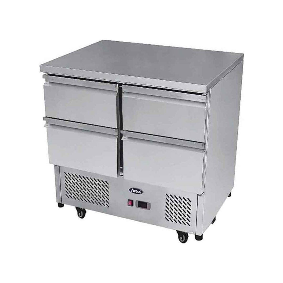 ESL3820GR - Table réfrigérée positive 4 tiroirs -2+8°C - Capacité 300 litres - 900x700x940mm