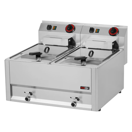 FE-60-EL-00000951 - Friteuse électrique à poser - 2x8 litres - 330x600x290mm - 2x3 kW Mono 230V