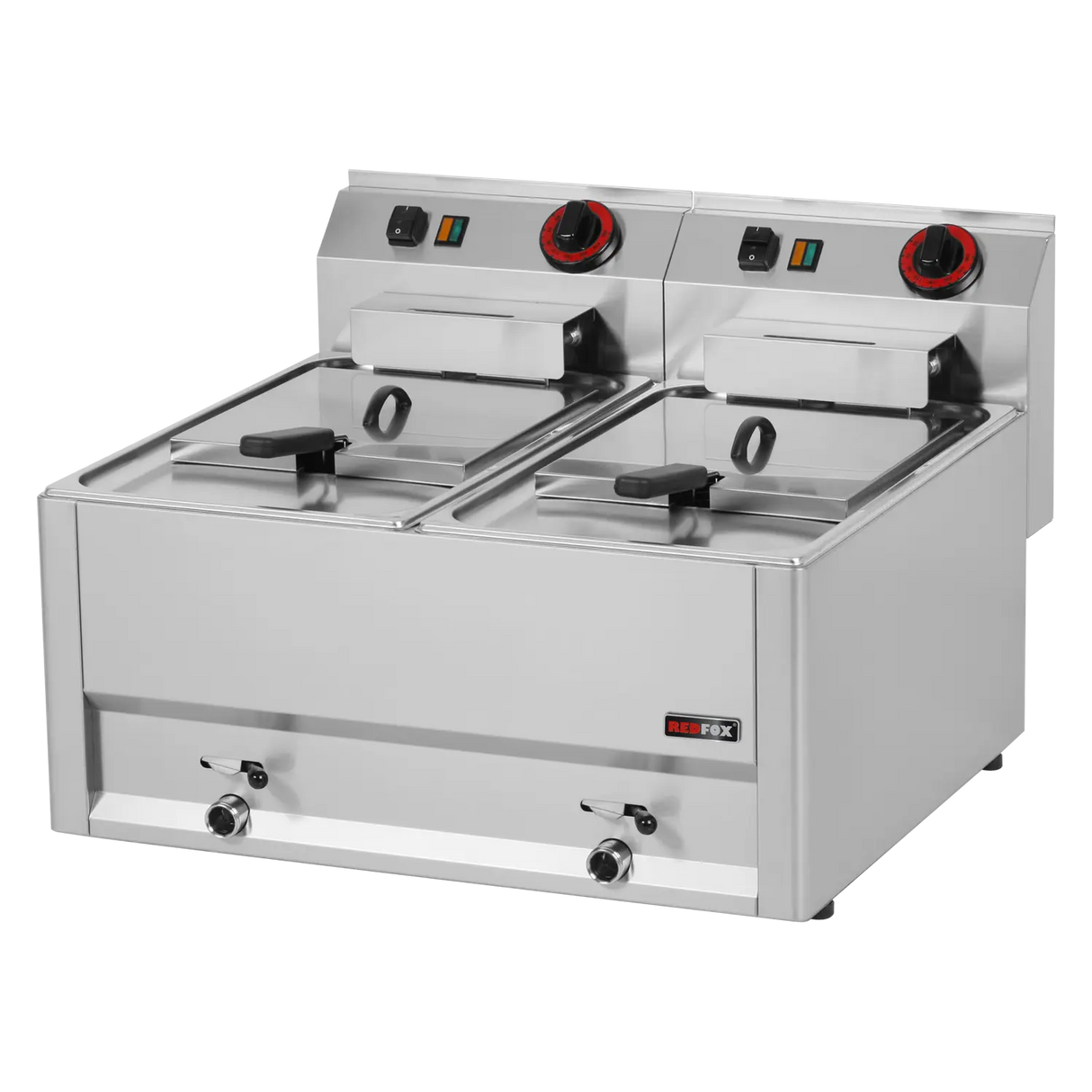Friteuse électrique à poser - 2x8 litres - 330x600x290mm - 2x6 kW Tri 400V