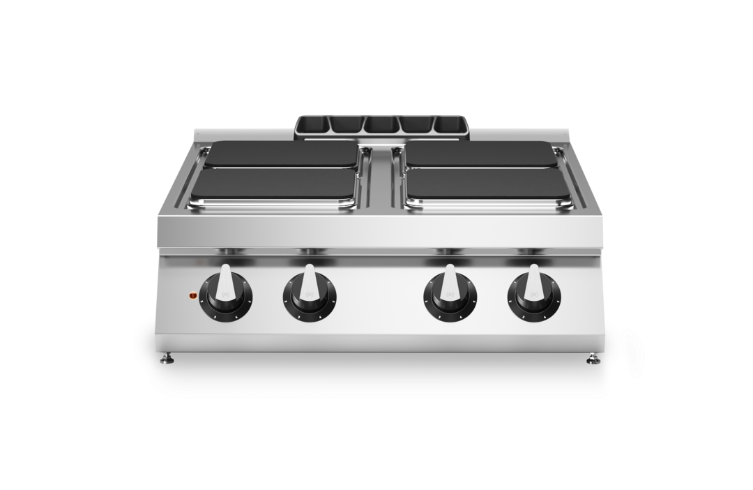 Fourneau 4 plaques électrique à poser – 10,4 kW 400V Tri – 800x730x280mm