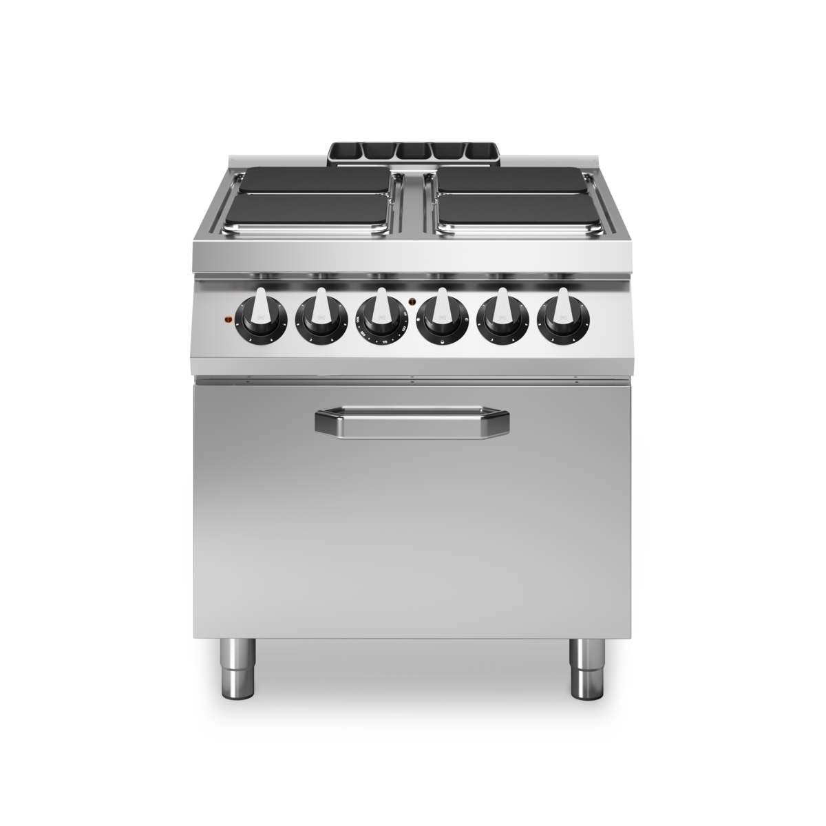 Fourneau 4 plaques électrique sur four électrique – 16,4 kW 400V Tri – 800x730x870mm