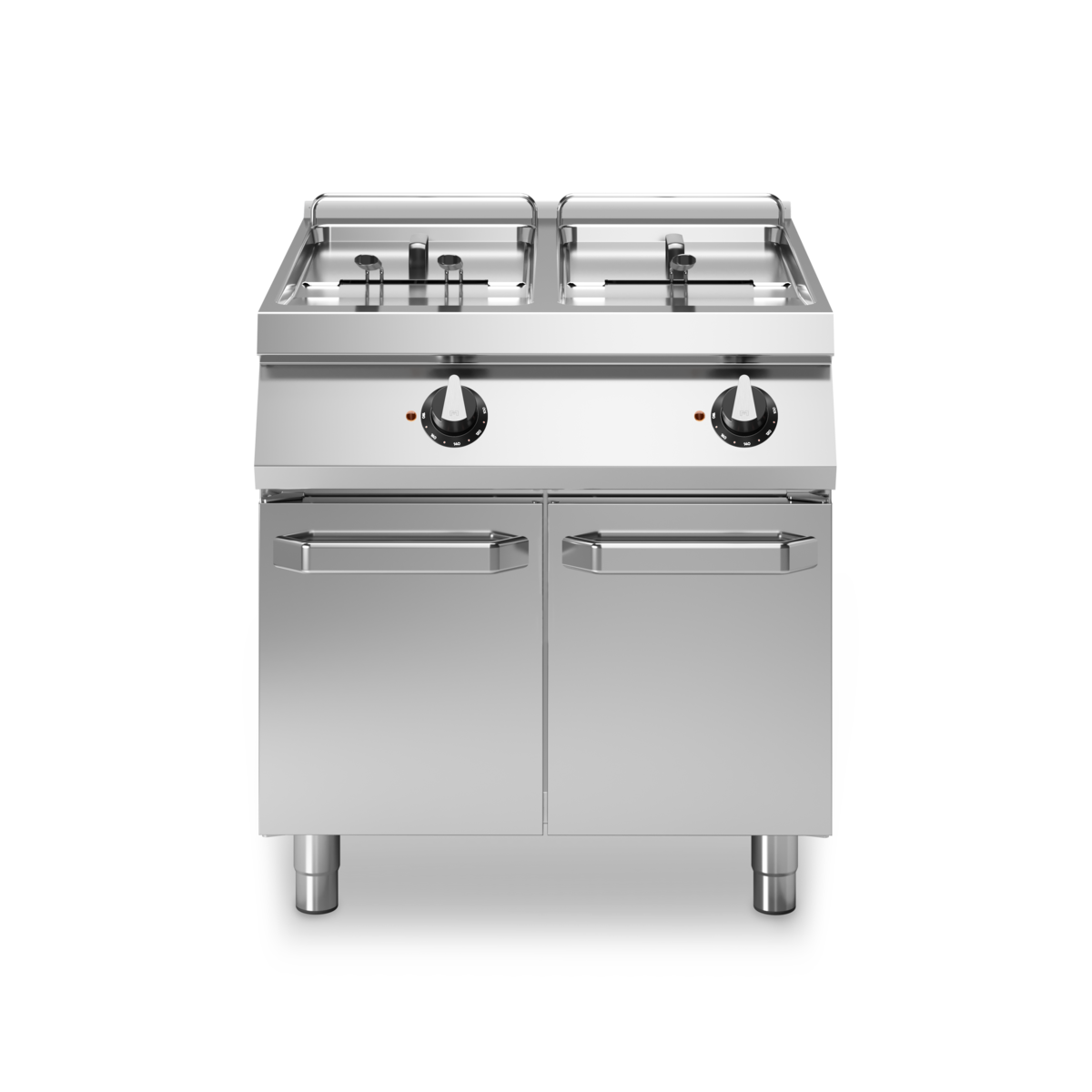 Friteuse double électrique sur meuble fermé - Capacité : 13+13 litres - 24 kW 400V Tri - 800x730x870mm
