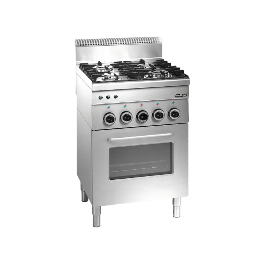 G4SF6 Fourneau 4 feux vifs sur four gaz avec grill électrique