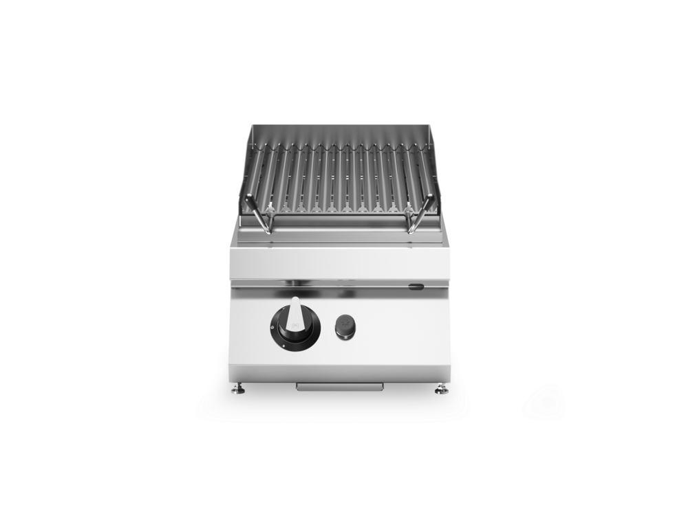 Grill à pierre de lave 1 zone à gaz à poser - 7,5 kW Gaz - 400x730x280mm