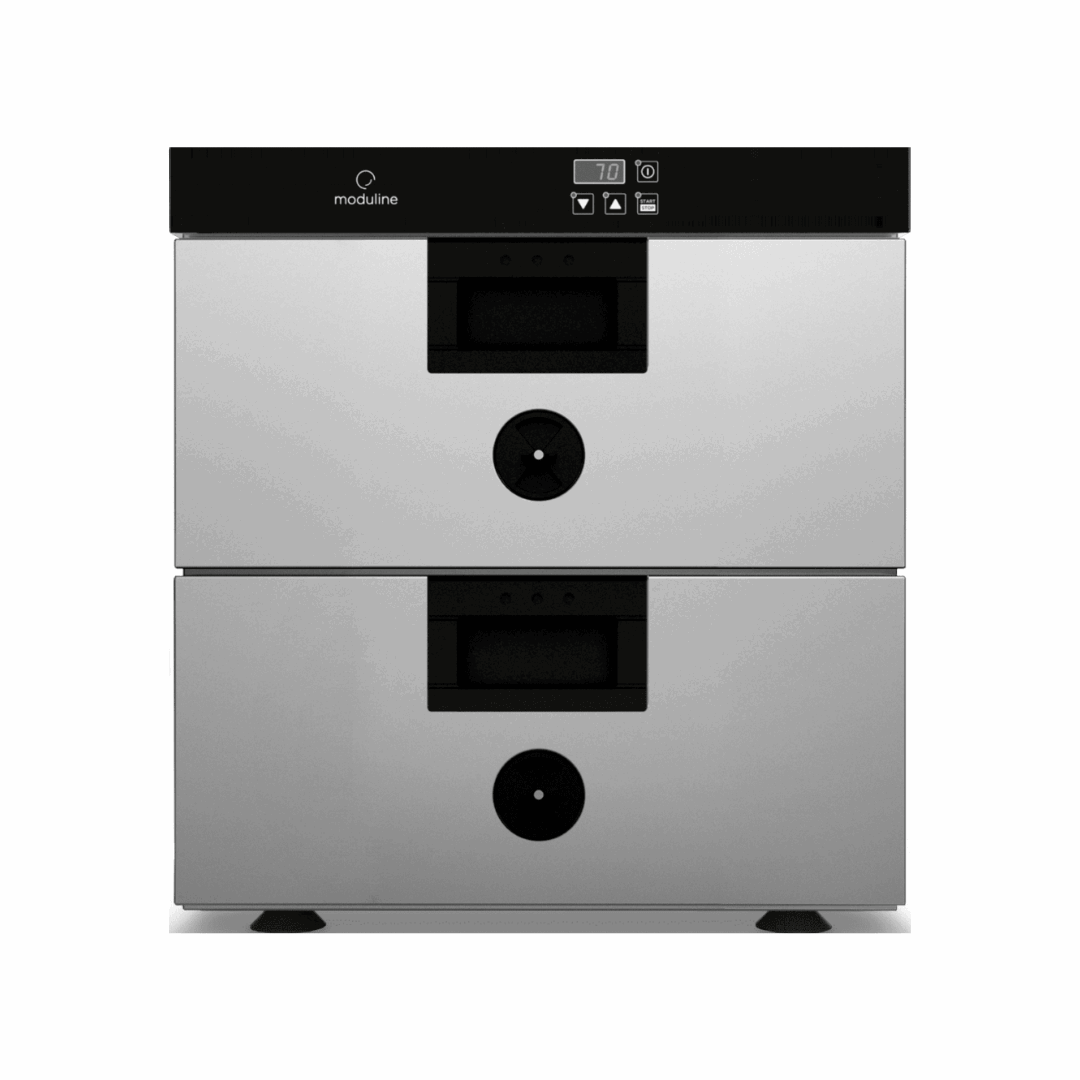 HSW002E - Armoire de maintien en température 2 tiroirs +30+120°C - Capacité 1 GN 11 150mm - 450x660x520mm