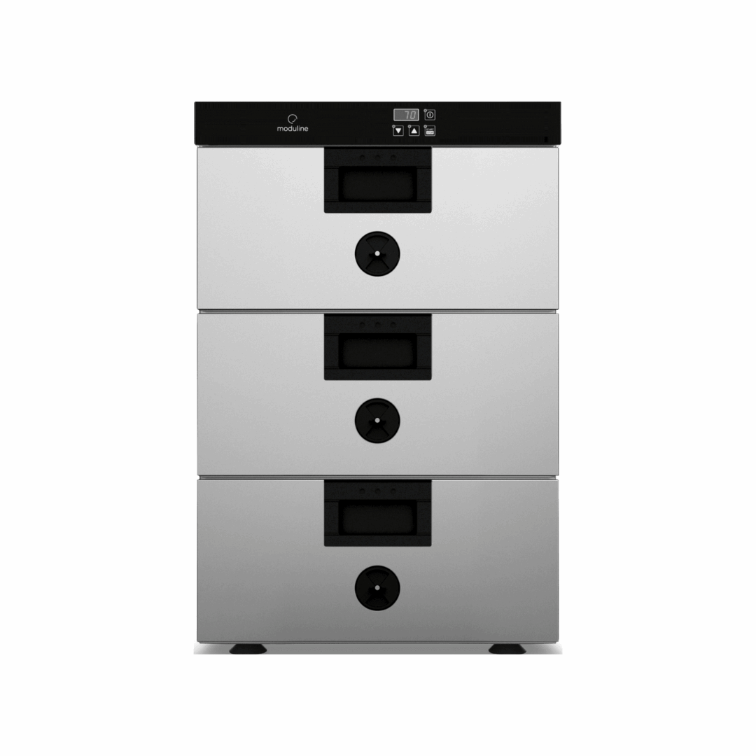 HSW003E - Armoire de maintien en température 3 tiroirs +30+120°C - Capacité 1 GN 11 150mm - 450x660x730mm