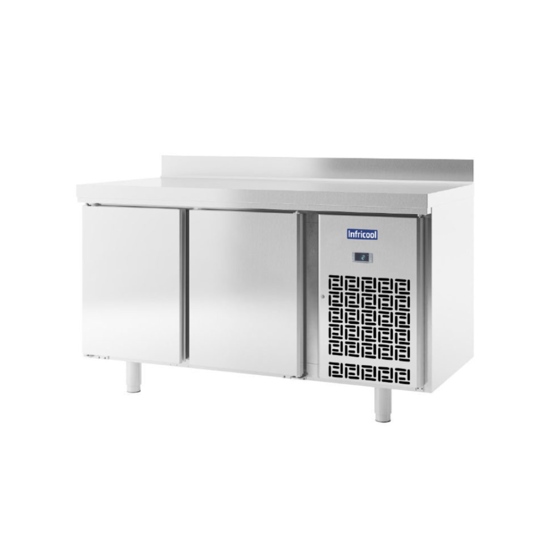 IM602P - Table réfrigérée positive avec dosseret 2 portes -2+8°C - Capacité 255 litres - 1468x600x850mm
