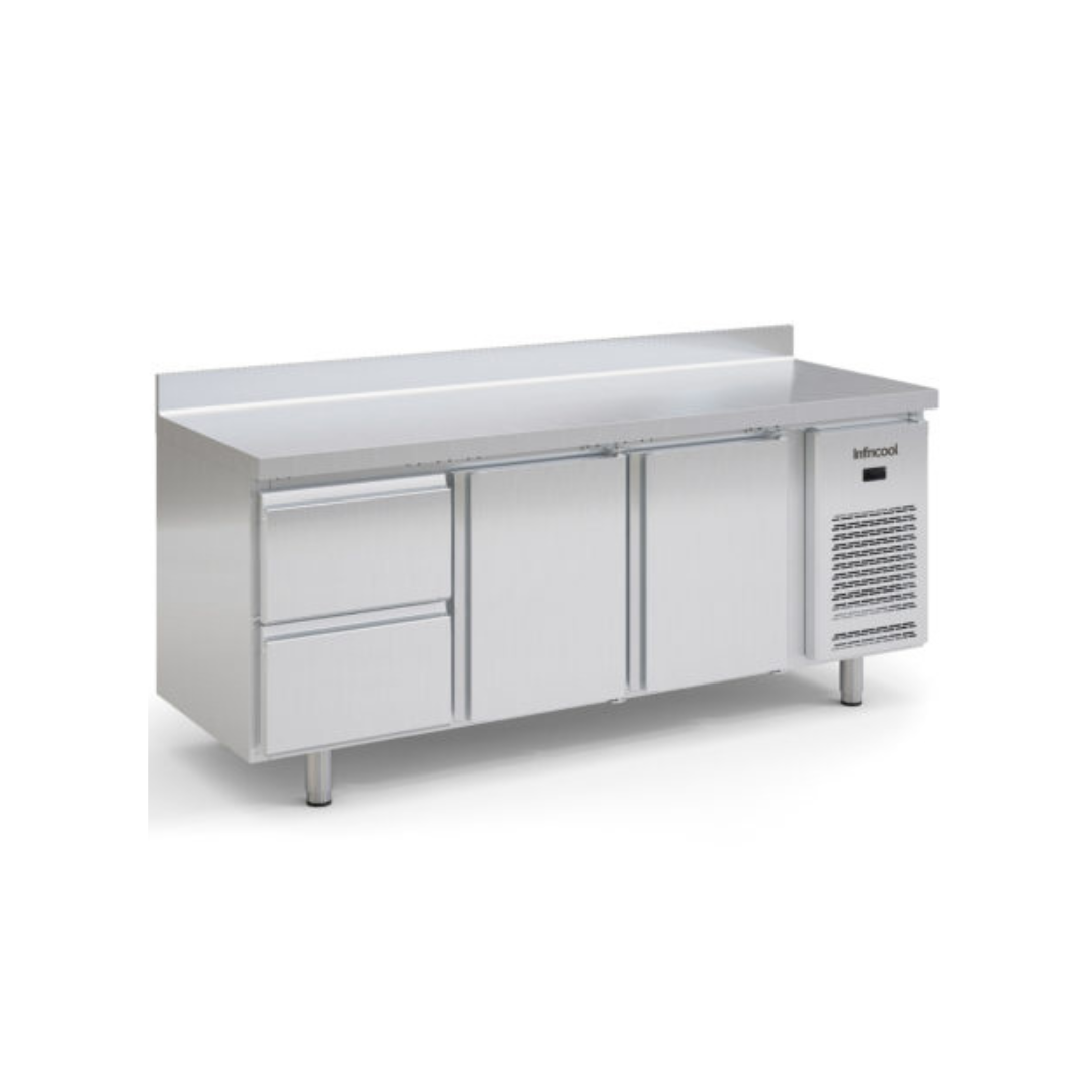 IM603P - Table réfrigérée positive avec dosseret 3 portes -2+8°C - Capacité 400 litres - 1960x600x850mm