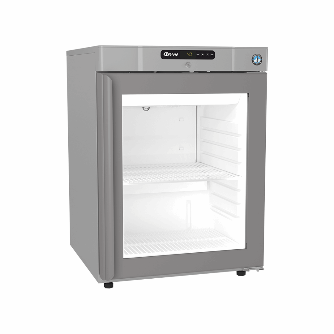 KG 220 R - Armoire réfrigérée positive 1 porte vitrée inox +1+12°C - Capacité 123 litres - 595x645x833mm