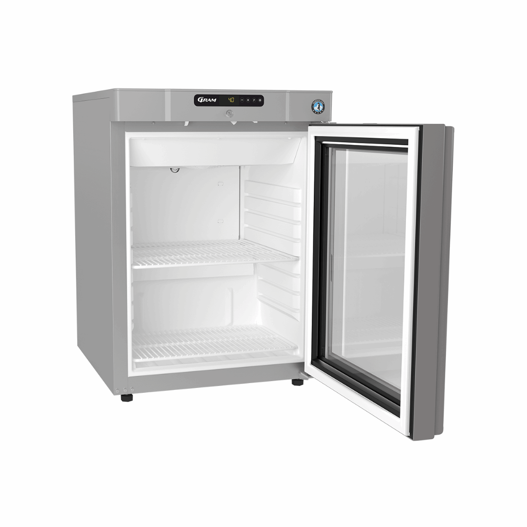 Armoire réfrigérée positive 1 porte vitrée inox +1/+12°C - Capacité : 123 litres - 595x645x833mm