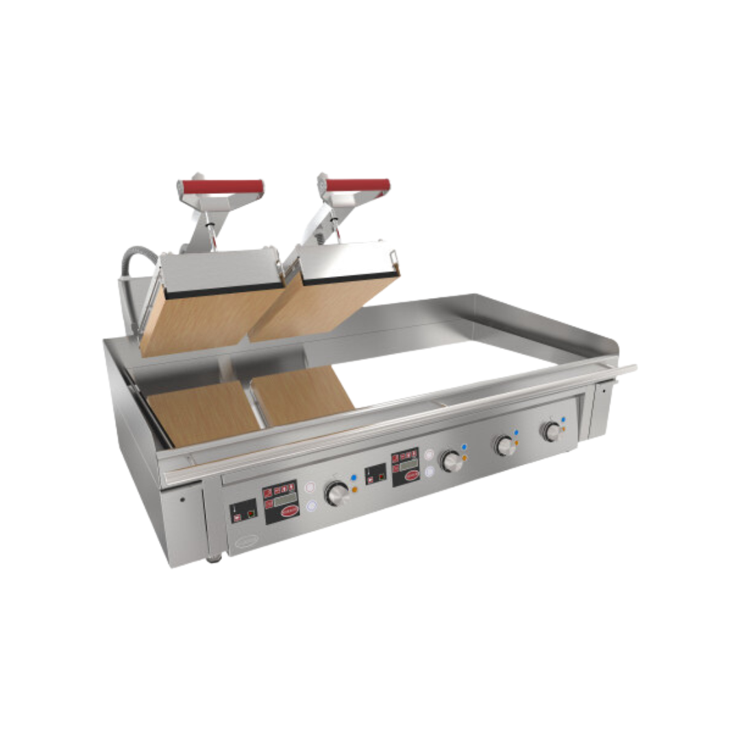 M1300EC2-Planchaelectriqueaposer4zones_2pressesCLAM-Puissance_28kW400V