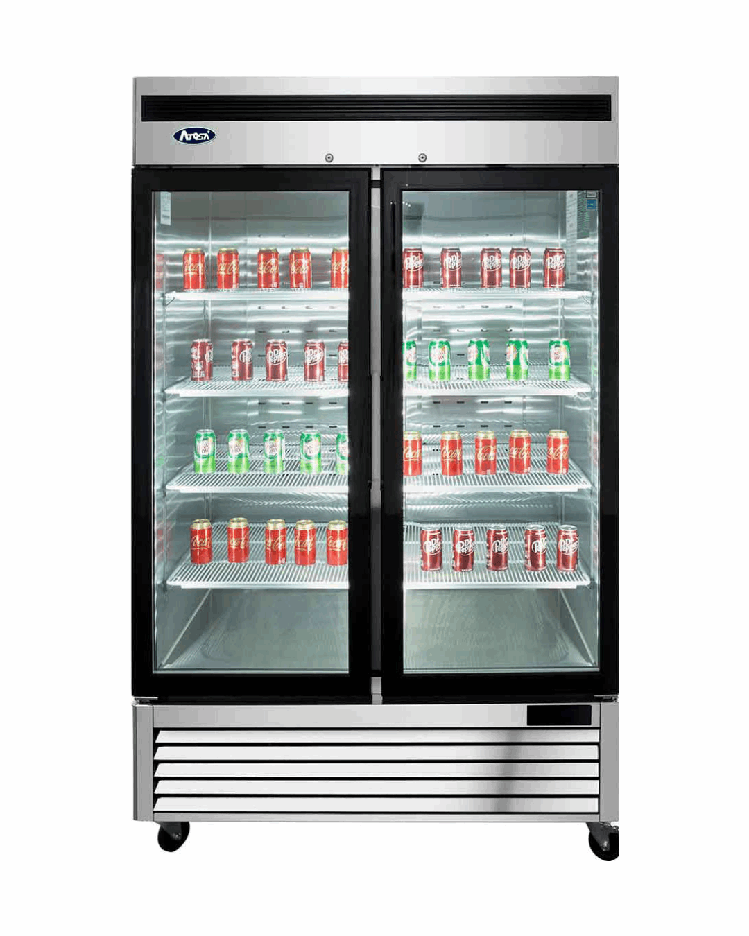 MCF8707GR - Armoire réfrigérée positive inox 2 portes vitrées 0+8°C - Capacité 1300 litres - 1382x805x2112mm