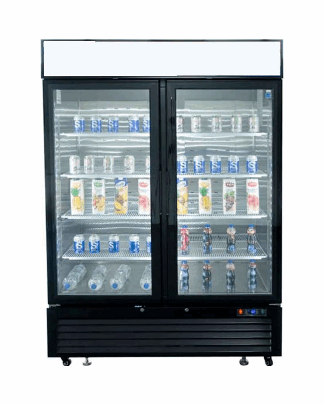 MCF8721GR - Armoire réfrigérée négative noir 2 portes vitrées -10-20°C - Capacité 1300 litres - 1382x805x2065mm