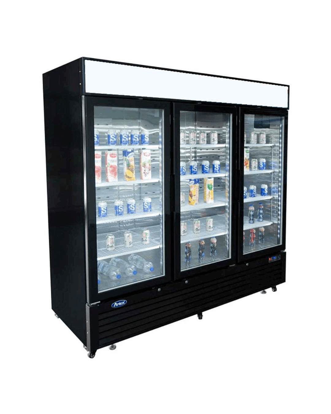 MCF8724GR - Armoire réfrigérée positive noir 3 portes vitrées 0+8°C - Capacité 2050 litres - 2079x805x2065mm