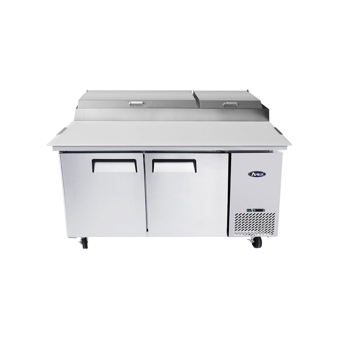 MPF8202GR - Table de préparation à pizza réfrigérée 2 portes -2+8°C - Capacité 530 litres - 1702x840x1102mm