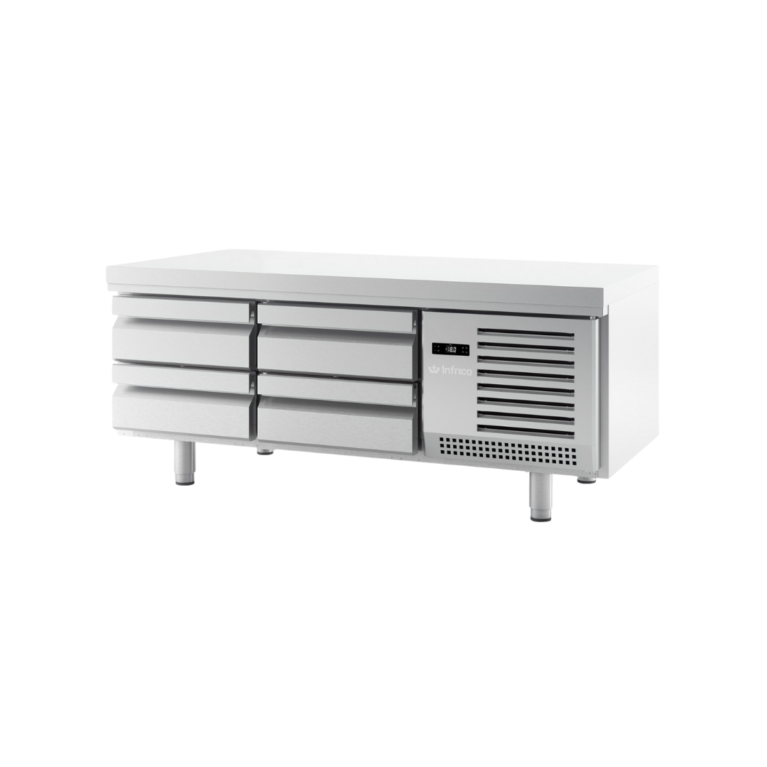 MSG1600BT Soubassement réfrigéré négatif -18°C 4 Tiroirs 1600x700x650mm