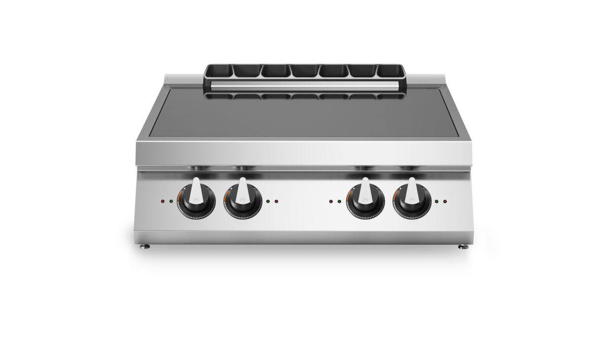 Plaque induction 4 zones à poser – 14 kW 400V Tri – 800x730x280mm