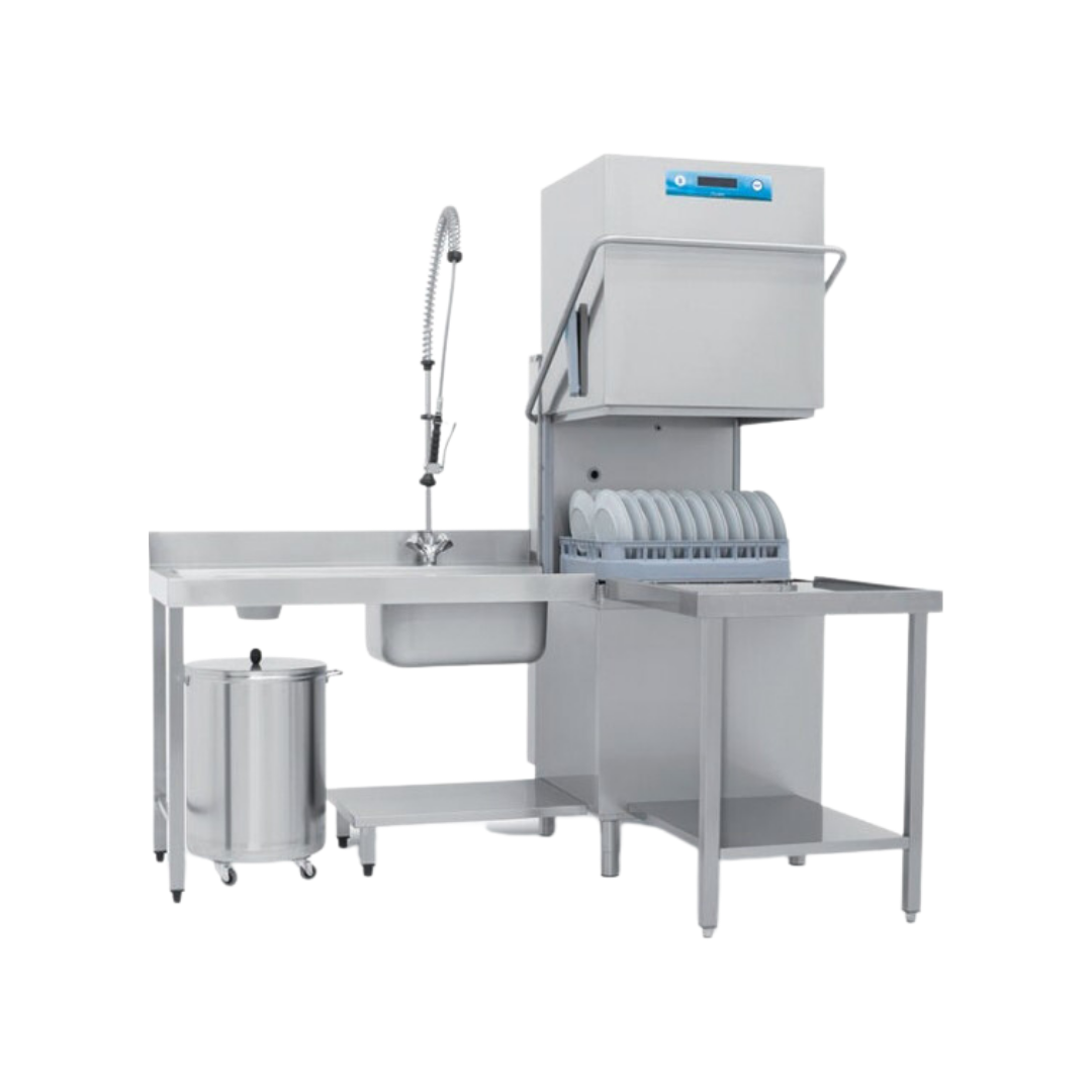 RIVER282LV1-LavevaisselleacapotRIVER-Panier500x600mm-Passage_465mm-avecpompedevidange-Triphase400V