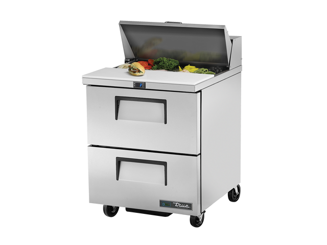 TSSU-27-08D-2-HC Table de préparation positive 2 tiroirs - Série TSSU TRUE - 184L