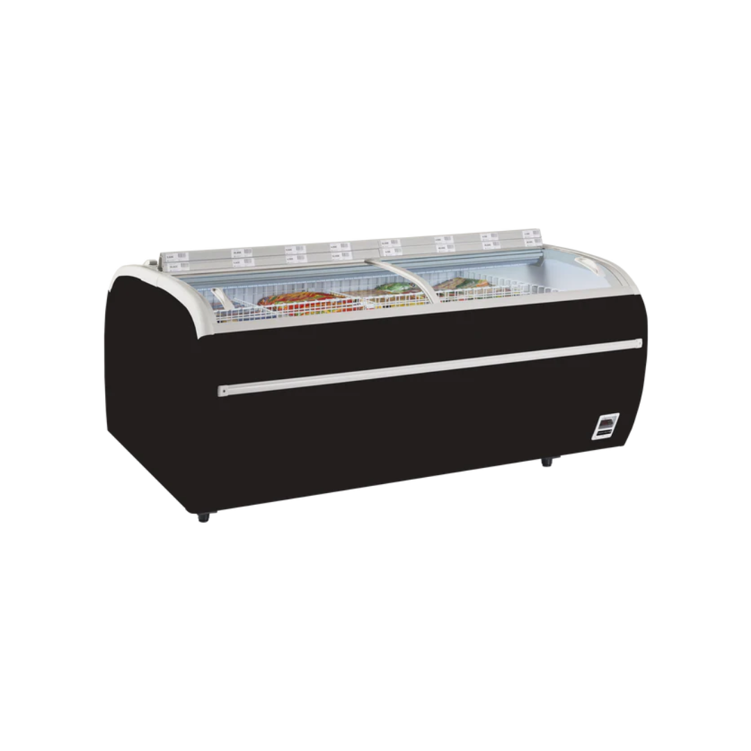 TWIN 220B-F - Congélateur de supermarché noir 2150 x 1465 x 930