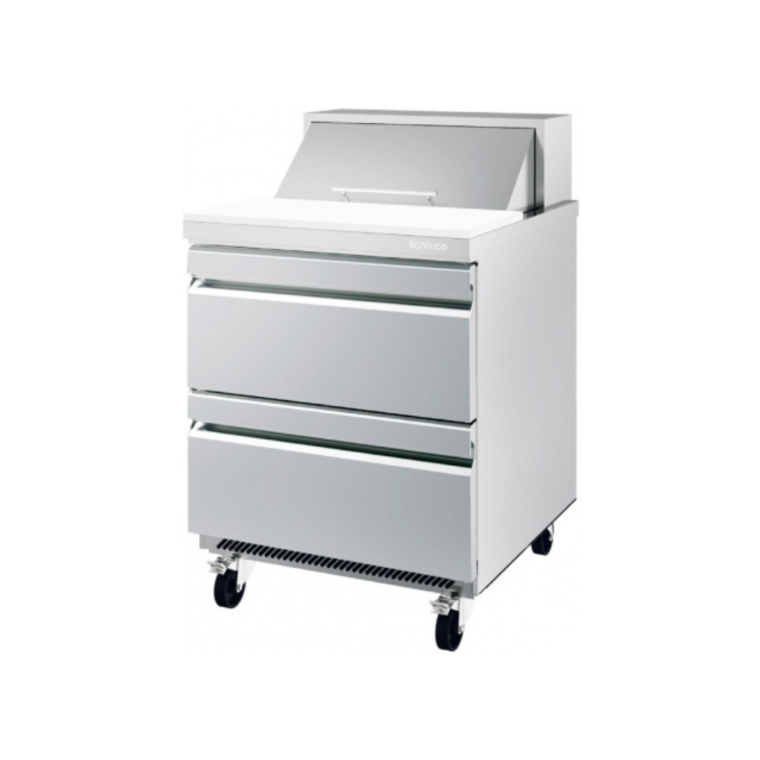 UC 27 P 2D - Saladette réfrigérée positive 2 tiroirs 0+6°C - Capacité 200 litres 6xGN 16 - 702x766x1175mm