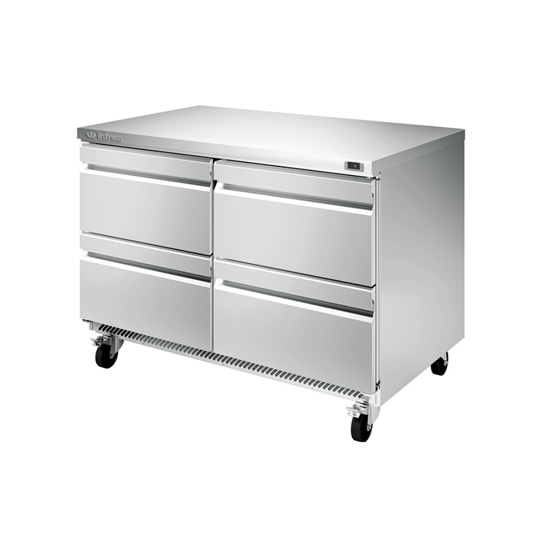 UC 48 P 4D - Saladette réfrigérée positive 4 tiroirs 0+6°C - Capacité 380 litres 12xGN 16 - 1277x766x1175mm