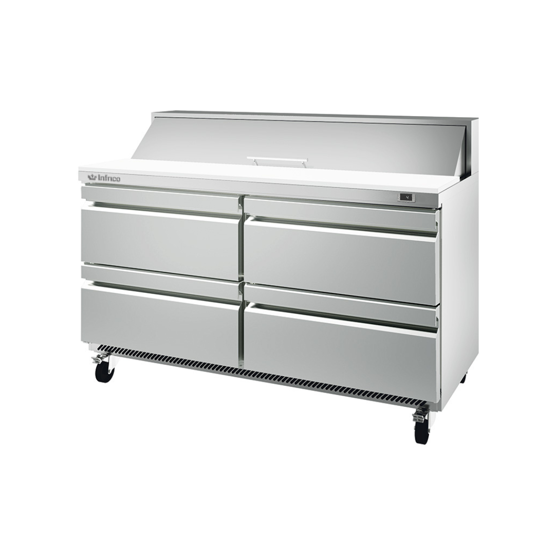 UC 60 P 4D - Saladette réfrigérée positive 4 tiroirs 0+6°C - Capacité 480 litres 16xGN 16 - 1533x766x1175mm