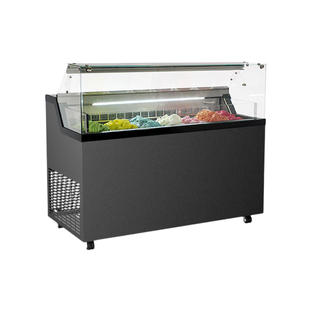 VCG7 Vitrine à glace crème glacée avec réserve - 7 bacs inox de 5L