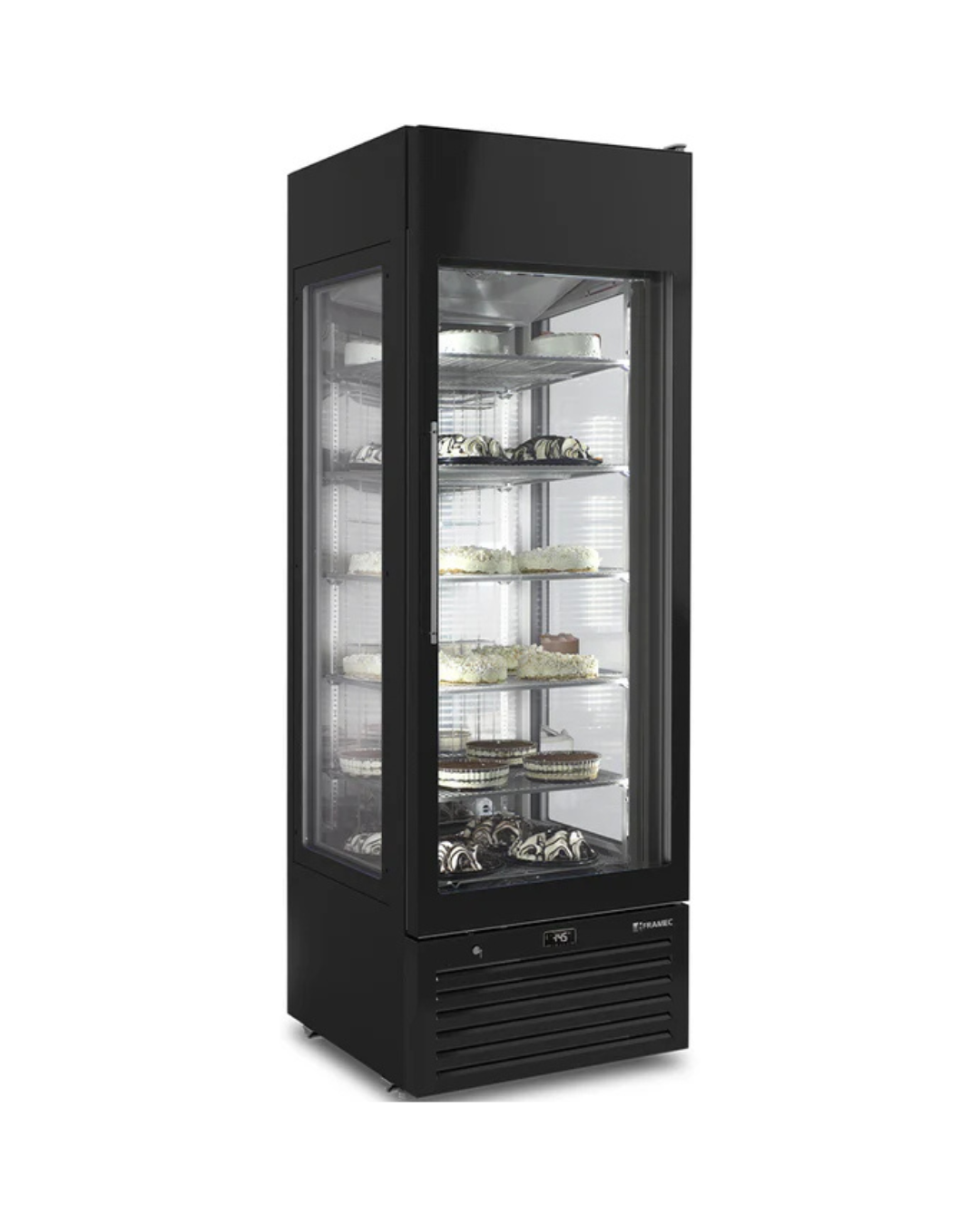 VEXNN6 Vitrine d'exposition négative 3 faces vitrées - 6 niveaux