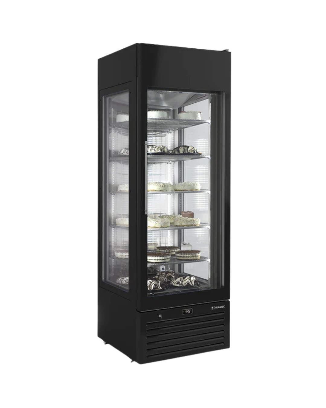 VEXPN6 Vitrine d'exposition positive 3 faces vitrées - 6 niveaux