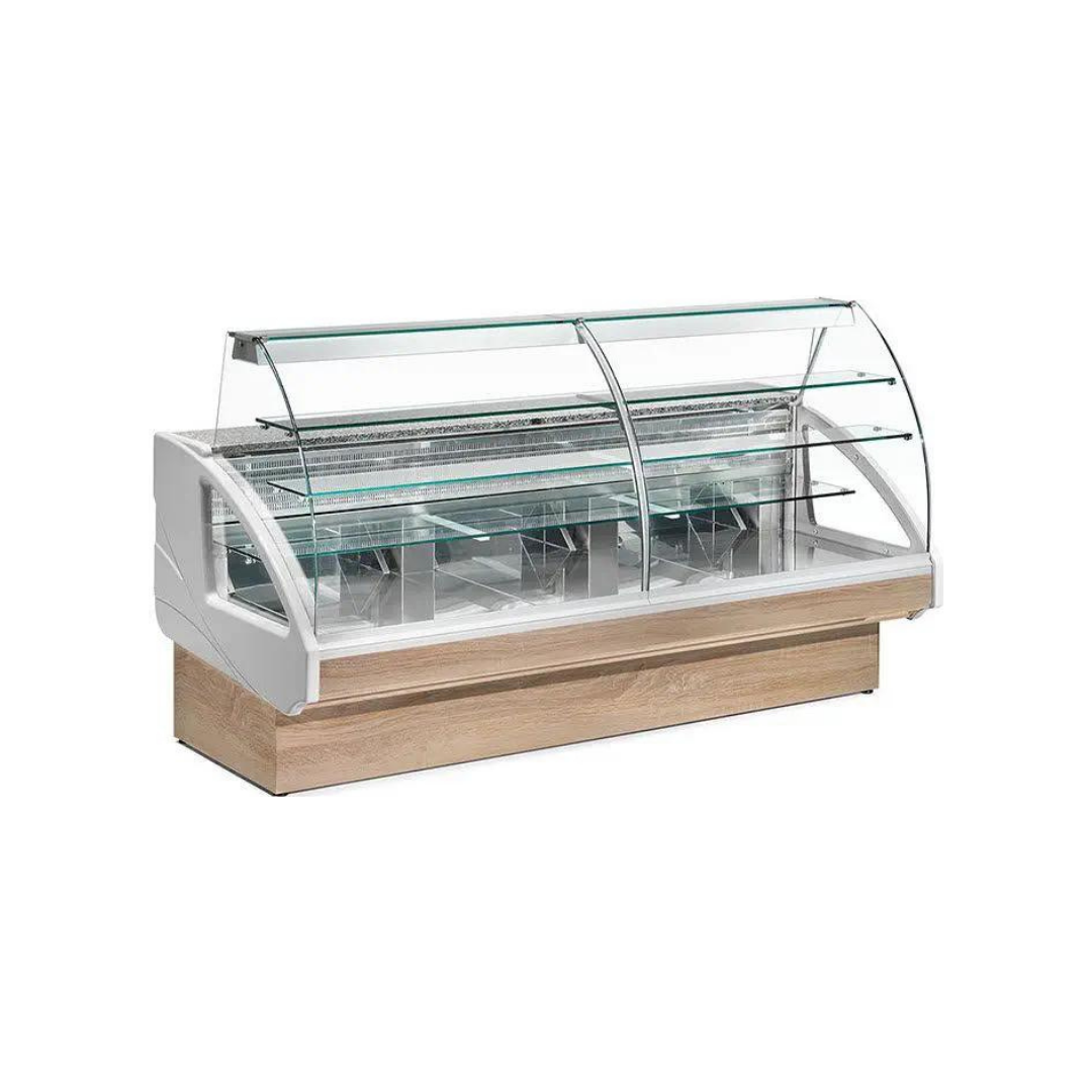 Vitrine réfrigérée statique avec tiroir coulissant vitre bombée - Prof : 960mm - +2/+8°C - COLORADO