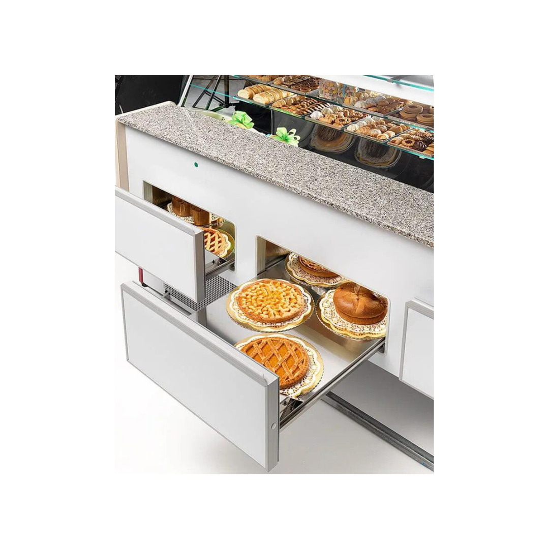 Vitrine réfrigérée statique avec tiroir coulissant - Prof : 960mm - +2/+8°C - COLORADO