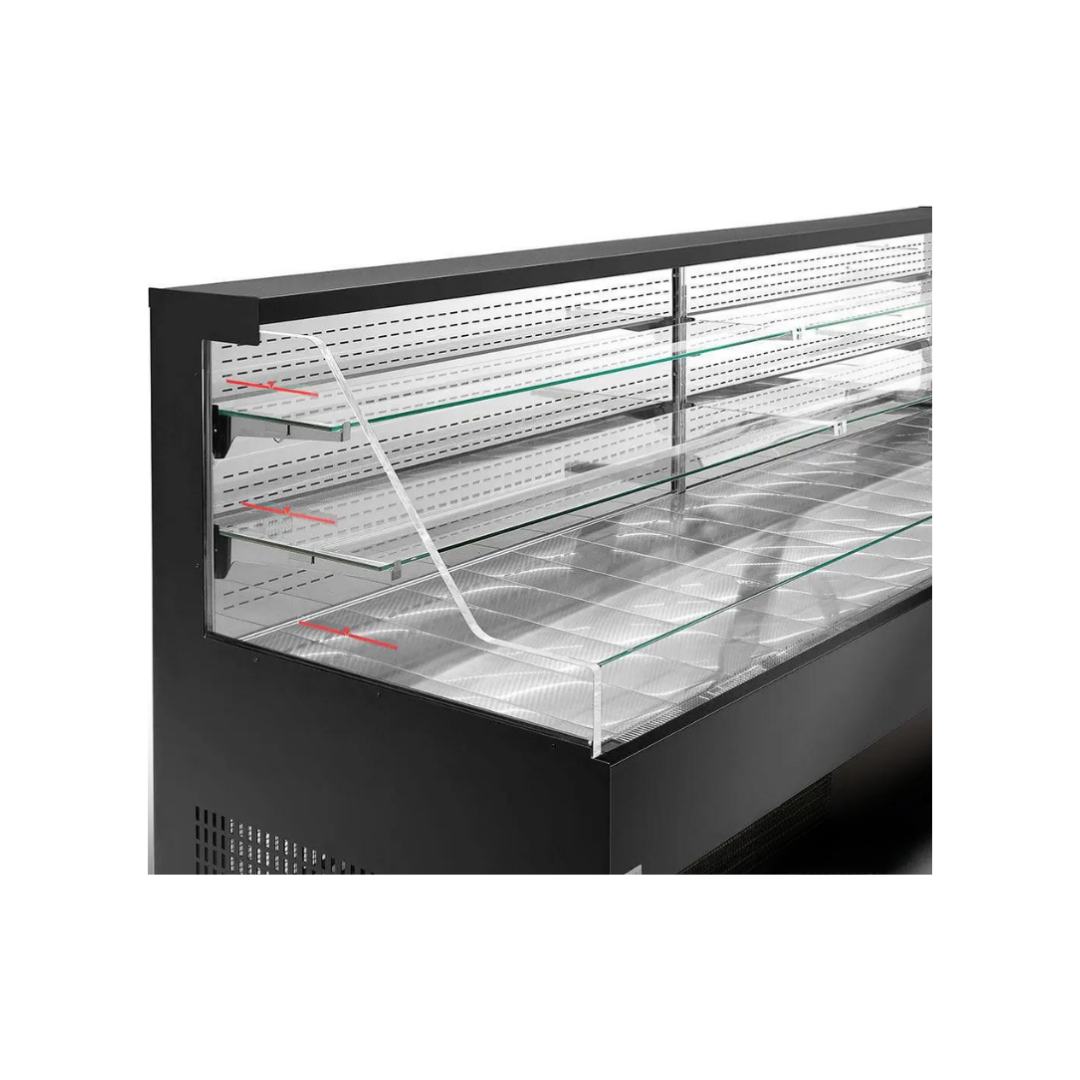 3-level open refrigerated wall display case - Depth: 910mm - +2/+8°C - FUJIYAMA