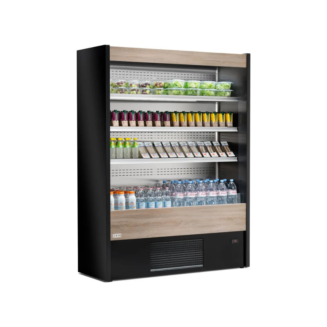 Vitrine murale réfrigérée ouverte 4 niveaux inclinés - Prof : 570mm - +2/+8°C - OLIMPO