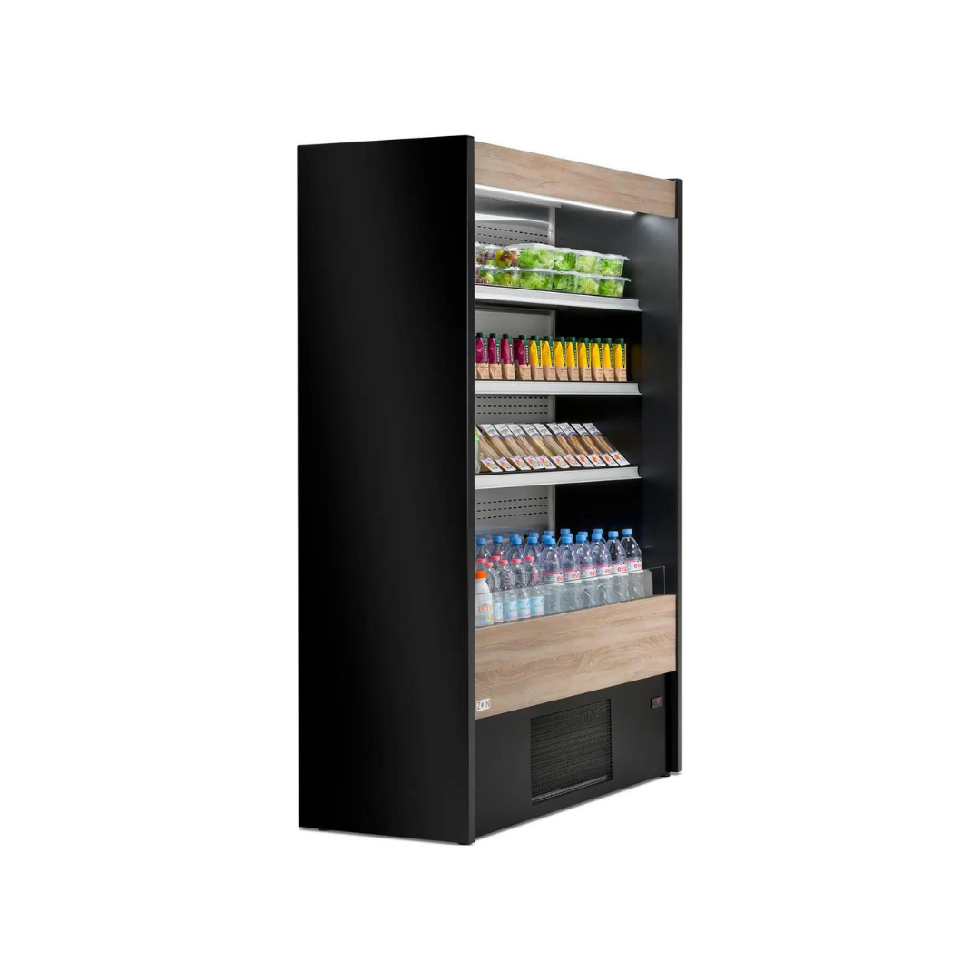 Vitrine murale réfrigérée ouverte 4 niveaux inclinés - Prof : 570mm - +2/+8°C - OLIMPO