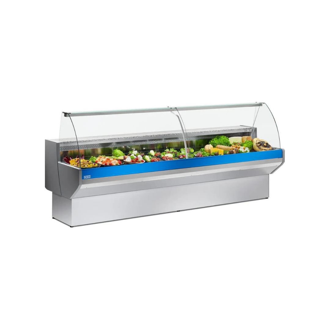Vitrine réfrigérée avec réserve - Prof : 910 mm- +2/+8°C - PATAGONIA - vitre bombée