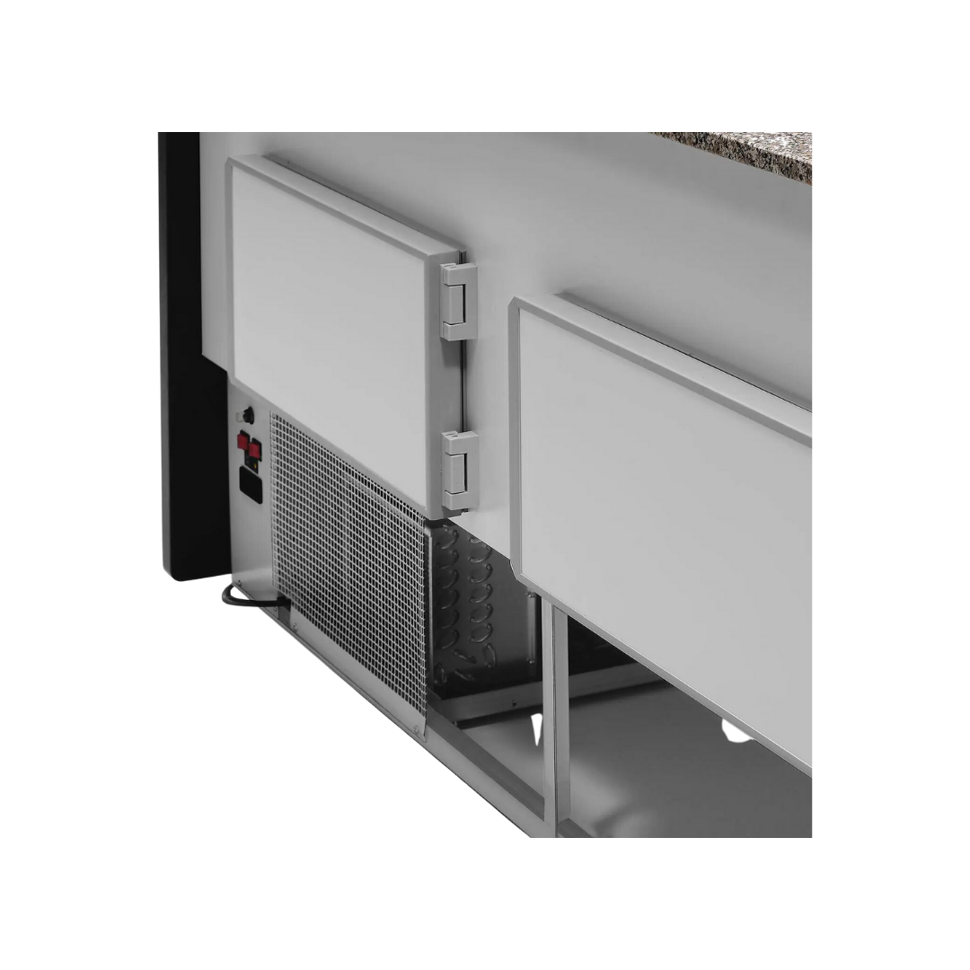 Vitrine réfrigérée statique avec réserve - Prof : 790 mm- +2/+8°C - TIBET