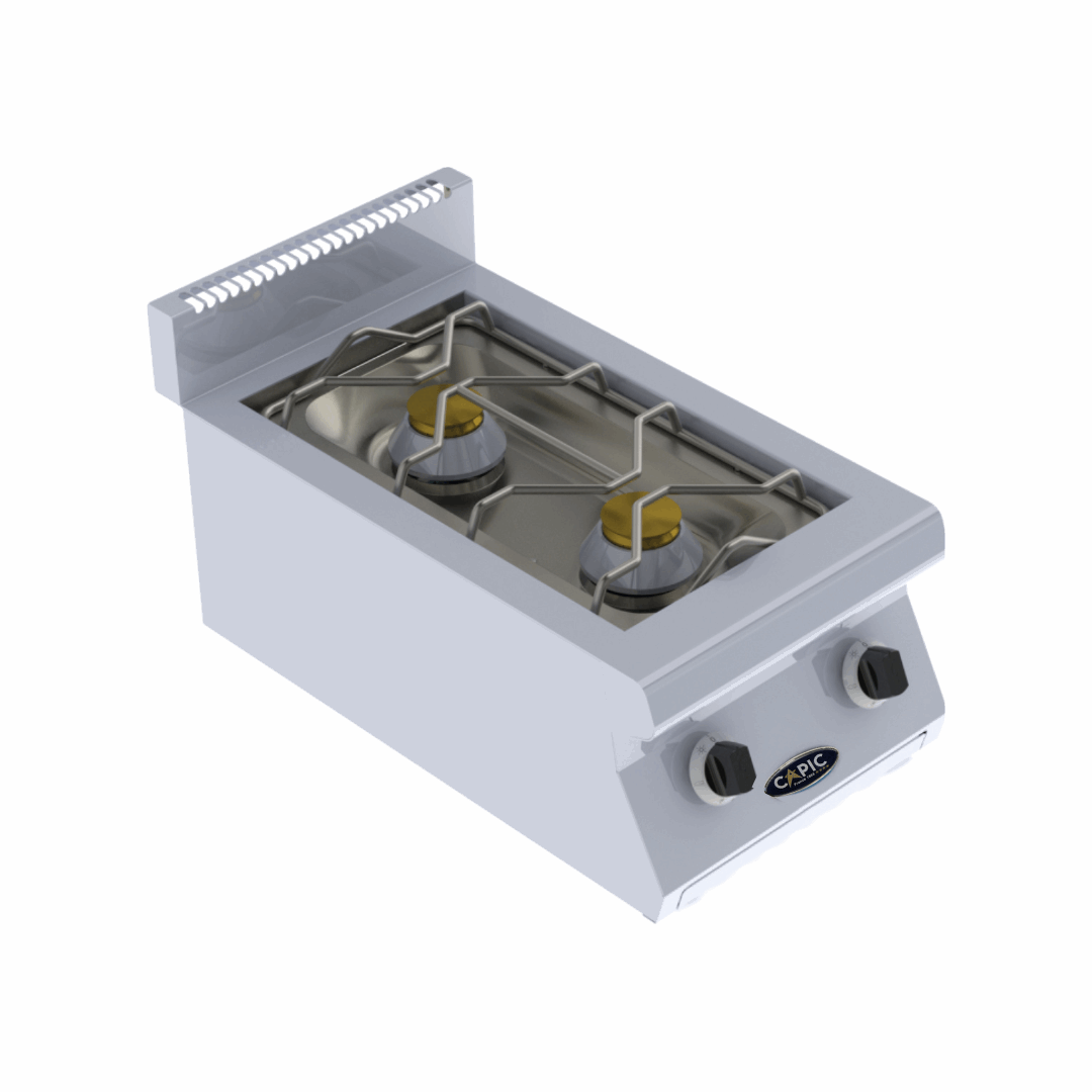 W540511 2 feux nus sous grille inox à poser 400x725x270370mm