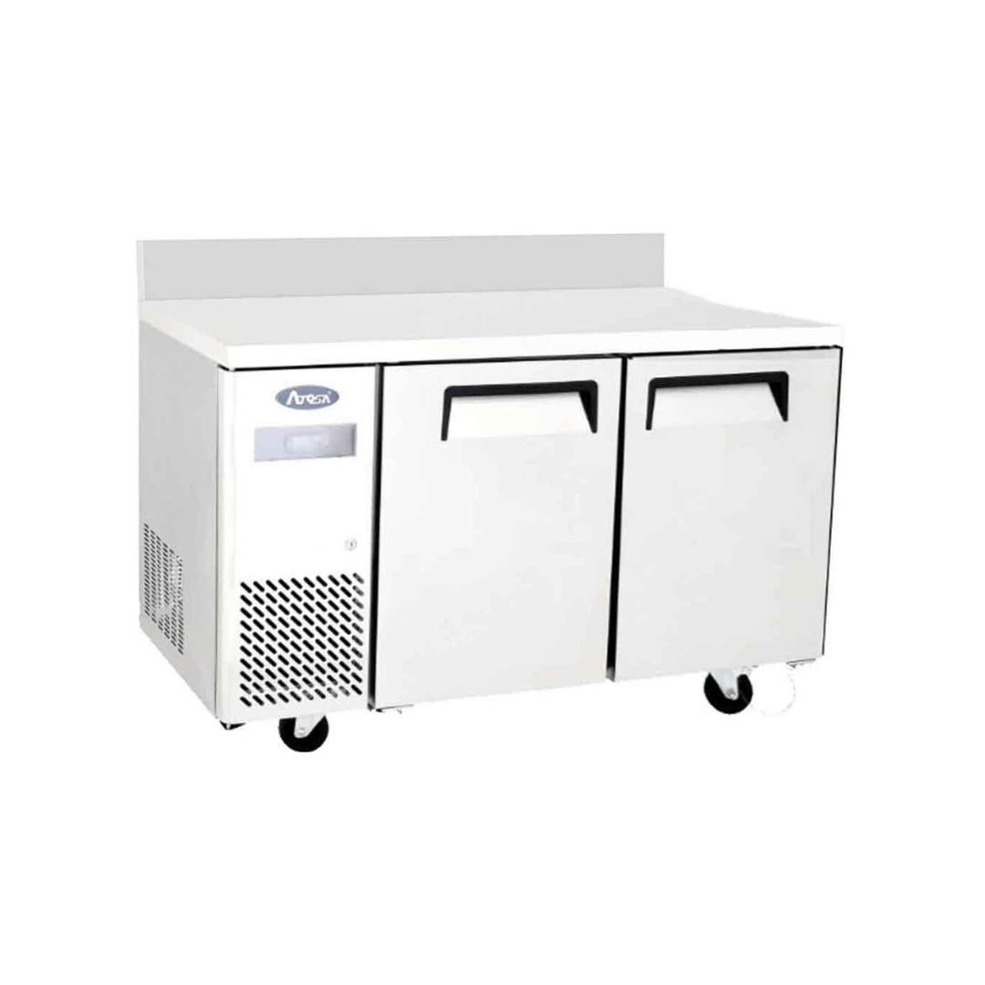 YPF9022GR-SB - Table réfrigérée positive avec dosseret 2 portes -2+8°C - Capacité 270 litres - 1200x700x840mm