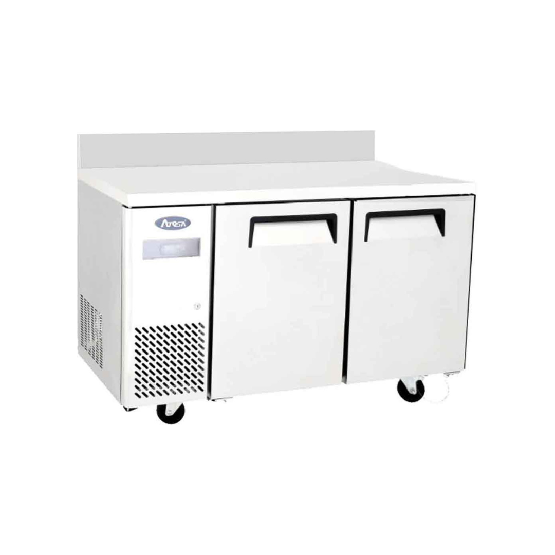 YPF9027GR-SB - Table réfrigérée positive avec dosseret 2 portes -2+8°C - Capacité 370 litres - 1500x700x840mm