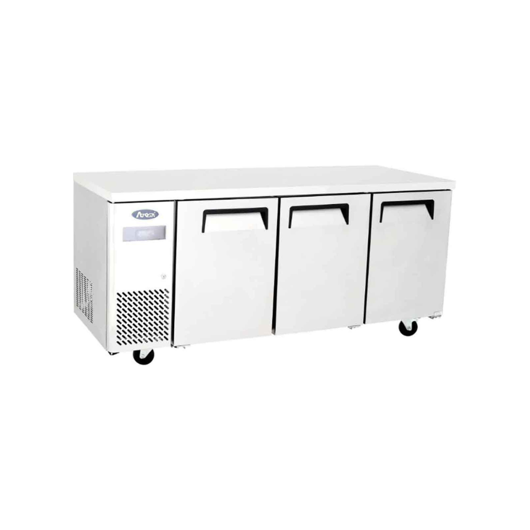 YPF9042GR - Table réfrigérée positive sans dosseret 3 portes -2+8°C - Capacité 470 litres - 1800x700x840mm