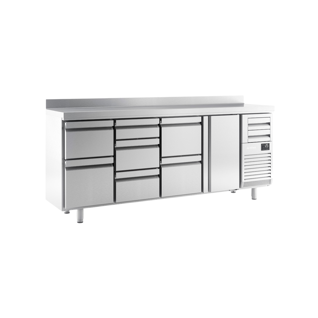 FMPP 2500 CR - Arrière bar réfrigérée positive -2_+8°C 4 portes vitrées 2452x600x1050mm