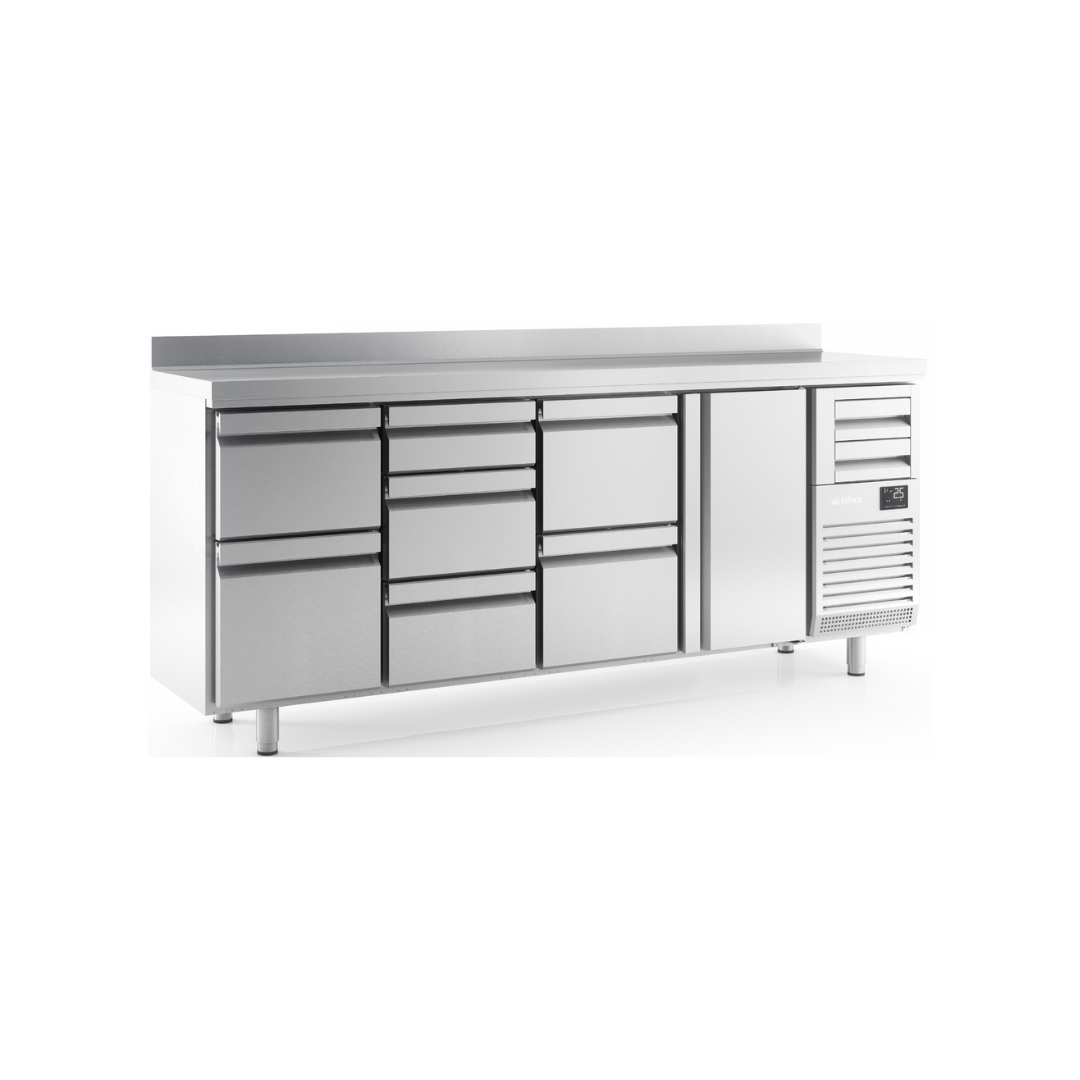 FMPP 2500 II Arrière bar réfrigérée positive -2+8°C 4 portes 2452x600x1050mm