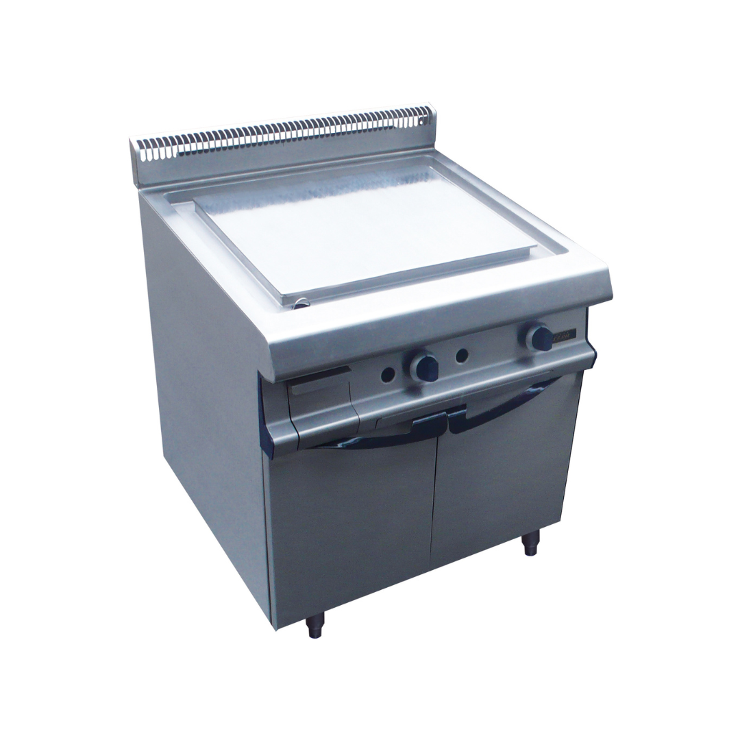 W381535 Plancha lisse inox gaz sur placard fermé 800x836x900mm 10kW