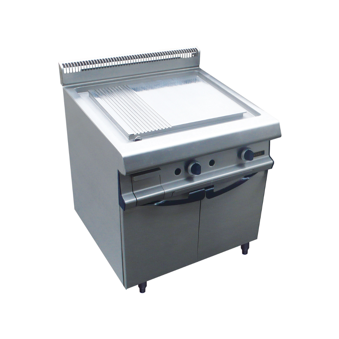 W381545 Plancha lisse inox gaz sur étuve 800x836x900mm 10kW