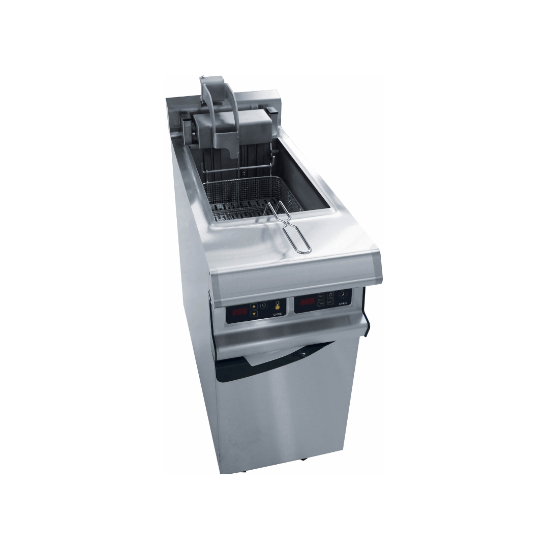W382033 Friteuse électrique 1 cuve de 20L sur placard 400x836x900mm
